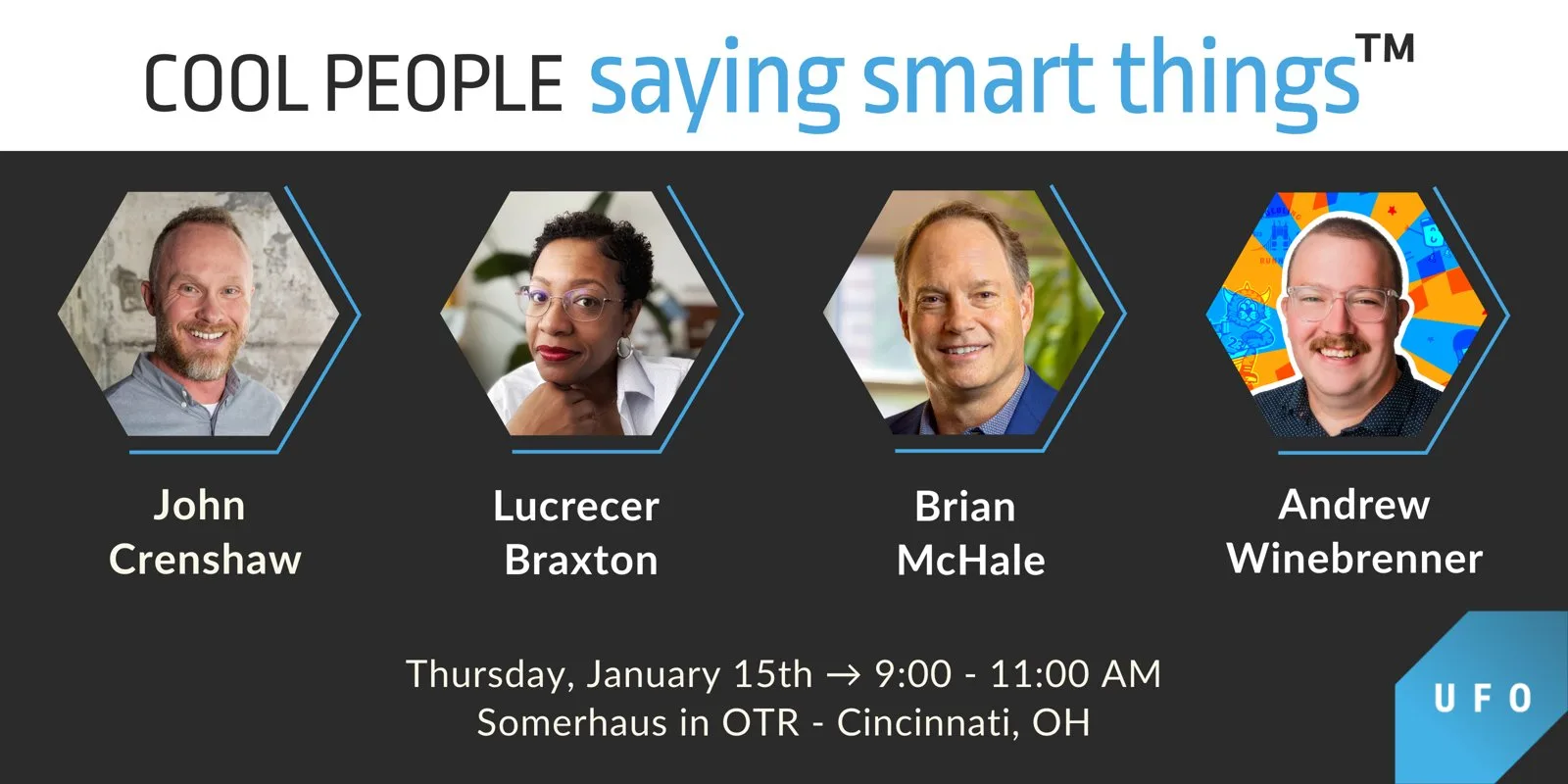 Event graphic for Cool People Saying Smart Things