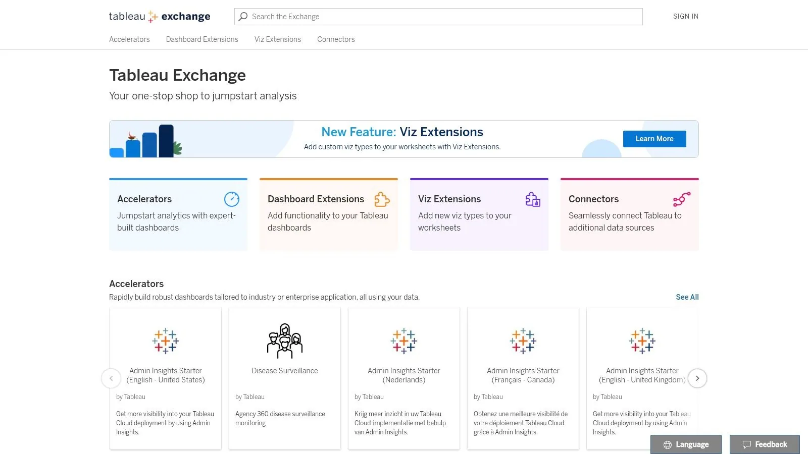 Tableau Exchange – Accelerators
