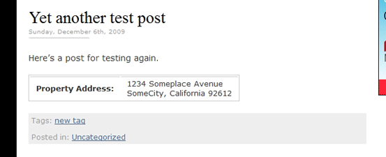 The final result with HTML formatting