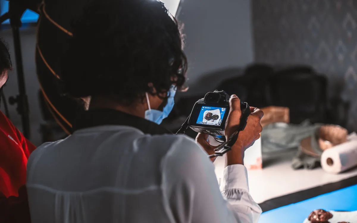 Illustrative stock: A photographer creating product images in a studio