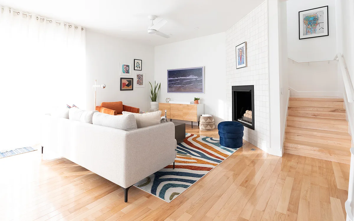 Whitewater Forest woodwork in a bright living space